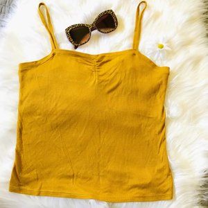 NWOT PST By Project Social T Mustard Tank Top, L